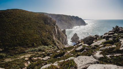 Fototapeta na wymiar famous lighthouse ocean portugal cabo da roca
