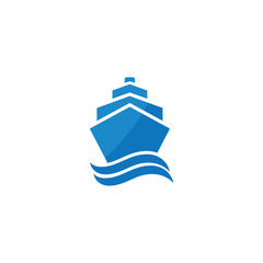 Fototapeta na wymiar Ship and wave logo vector design