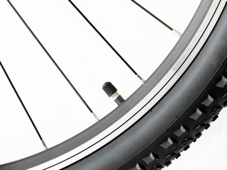 Valce on bicycle wheel isolated on white