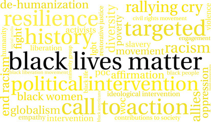 Black Lives Matter Word Cloud on a white background. 