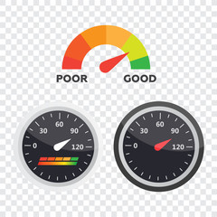 Guage icon. Credit score indicators and gauges vector set. Score vector icon