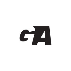 Initial letter GA, negative space logo, simple black color