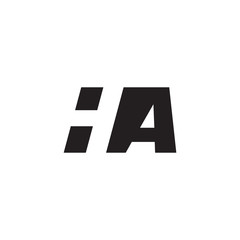 Initial letter HA, negative space logo, simple black color