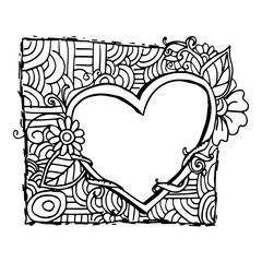 Heart frame doodle