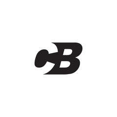 Initial letter CB, negative space logo, simple black color