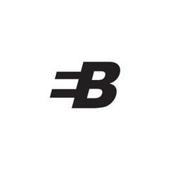 Initial letter EB, negative space logo, simple black color