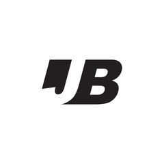 Initial letter JB, negative space logo, simple black color