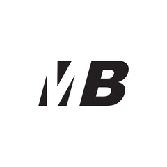 Initial letter MB, negative space logo, simple black color