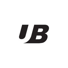 Initial letter UB, negative space logo, simple black color