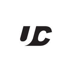 Initial letter UC, negative space logo, simple black color
