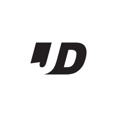 Initial letter JD, negative space logo, simple black color