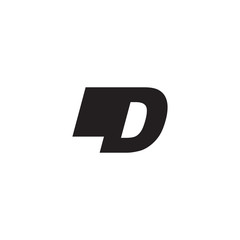 Initial letter LD, negative space logo, simple black color
