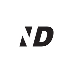 Initial letter ND, negative space logo, simple black color