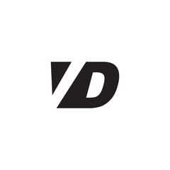 Initial letter VD, negative space logo, simple black color
