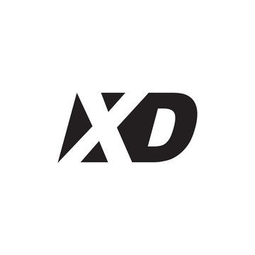 Initial letter XD, negative space logo, simple black color