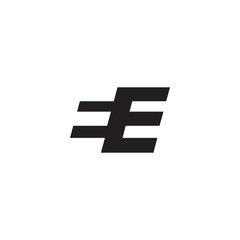 Initial letter EE, negative space logo, simple black color