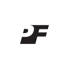 Obraz premium Initial letter PF, negative space logo, simple black color