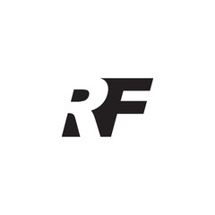 Obraz premium Initial letter RF, negative space logo, simple black color