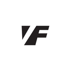 Initial letter VF, negative space logo, simple black color