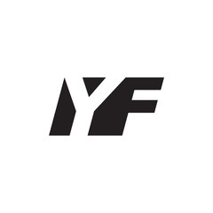 Initial letter YF, negative space logo, simple black color