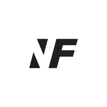 Initial letter NF, negative space logo, simple black color