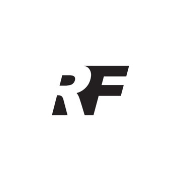 Initial letter RF, negative space logo, simple black color