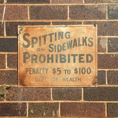 Vintage sign from the Australian Depart of Health - spitting prohibited