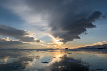 Lenticular clouds over Lake Baikal
