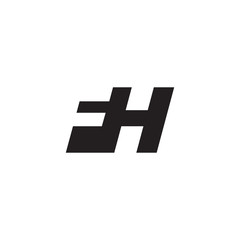 Initial letter FH, negative space logo, simple black color