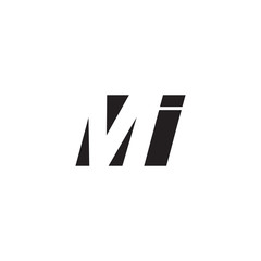 Fototapeta premium Initial letter MI, negative space logo, simple black color