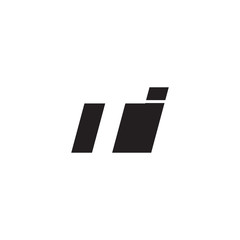 Initial letter TI, negative space logo, simple black color