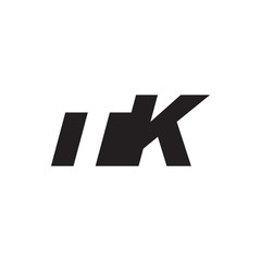 Initial letter TK, negative space logo, simple black color