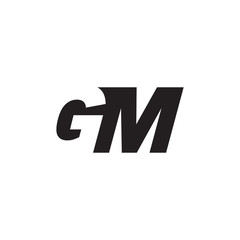 Initial letter GM, negative space logo, simple black color