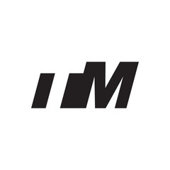 Initial letter TM, negative space logo, simple black color
