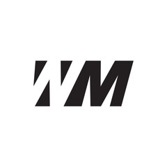 Initial letter WM, negative space logo, simple black color