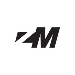 Initial letter ZM, negative space logo, simple black color