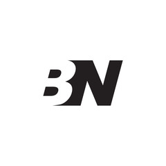 Initial letter BN, negative space logo, simple black color