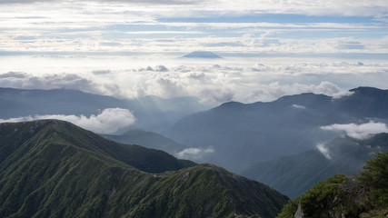 Obraz premium mountain sea of clouds