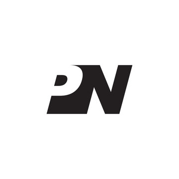 Initial letter PN, negative space logo, simple black color