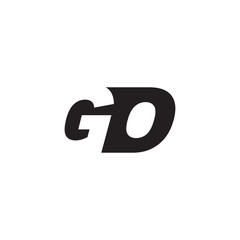 Initial letter GO, negative space logo, simple black color