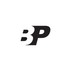 Initial letter BP, negative space logo, simple black color