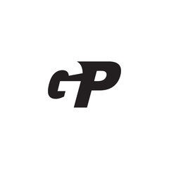 Obraz premium Initial letter GP, negative space logo, simple black color
