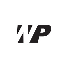 Initial letter WP, negative space logo, simple black color