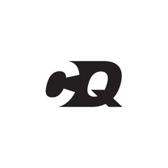 Initial letter CQ, negative space logo, simple black color
