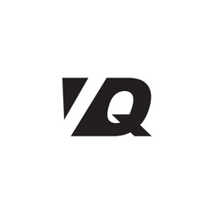 Initial letter VQ, negative space logo, simple black color