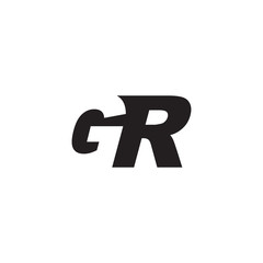 Initial letter GR, negative space logo, simple black color