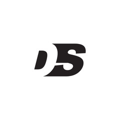 Initial letter DS, negative space logo, simple black color