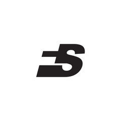 Initial letter FS, negative space logo, simple black color