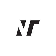 Initial letter NT, negative space logo, simple black color