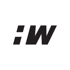Obraz premium Initial letter HW, negative space logo, simple black color
